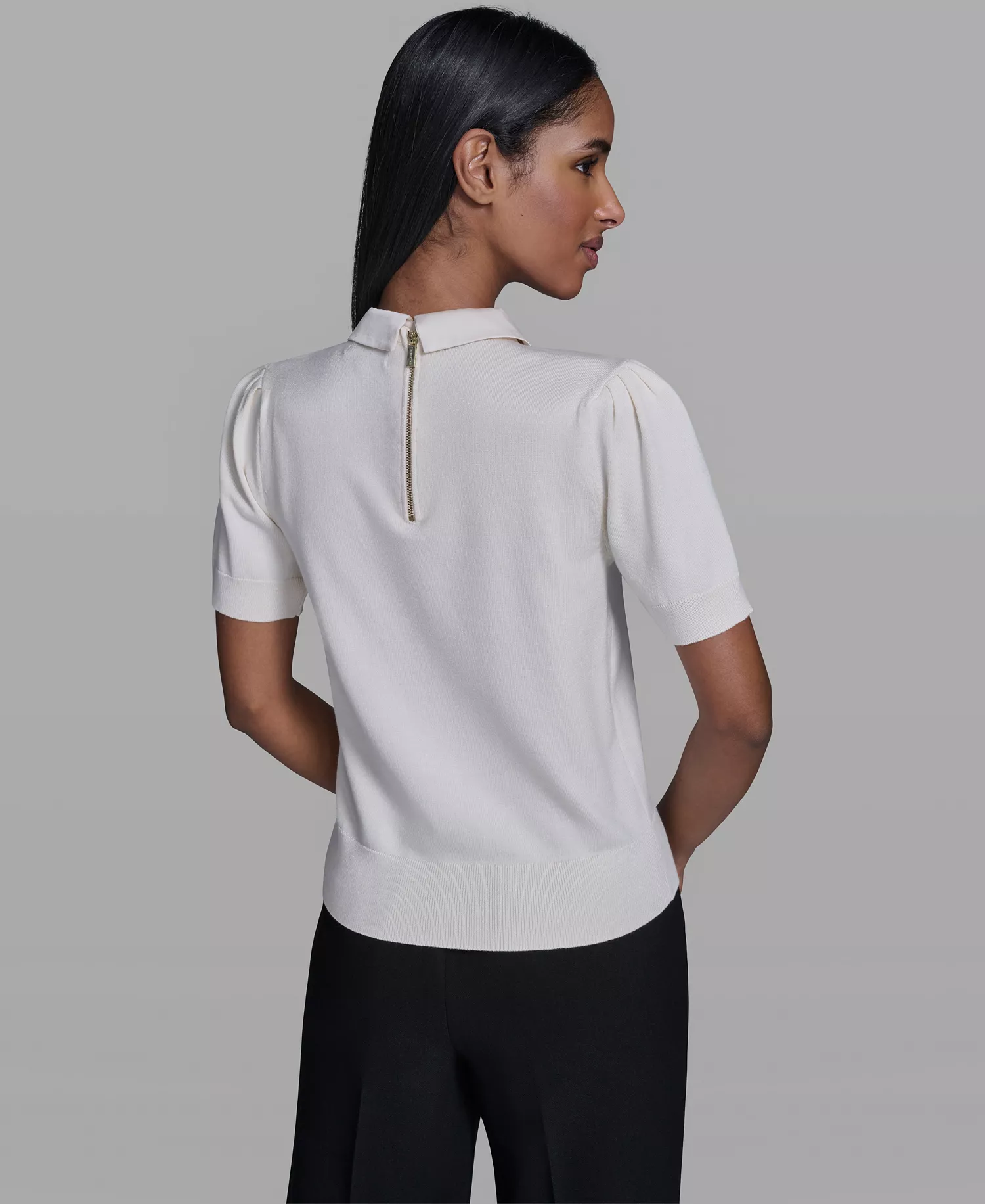 Women's Collared Sweater - Bisque - L