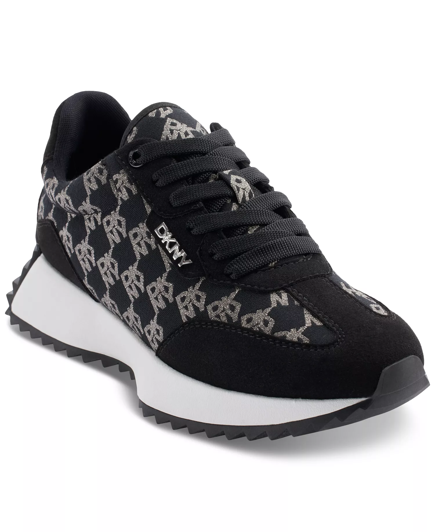 Women's Naples Checkered Running Sneakers - Black - 10M