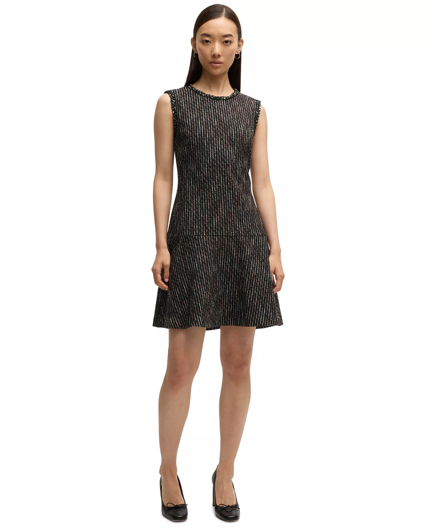 Women's Boucle Tape-Trim Dress - Open Misc - 12