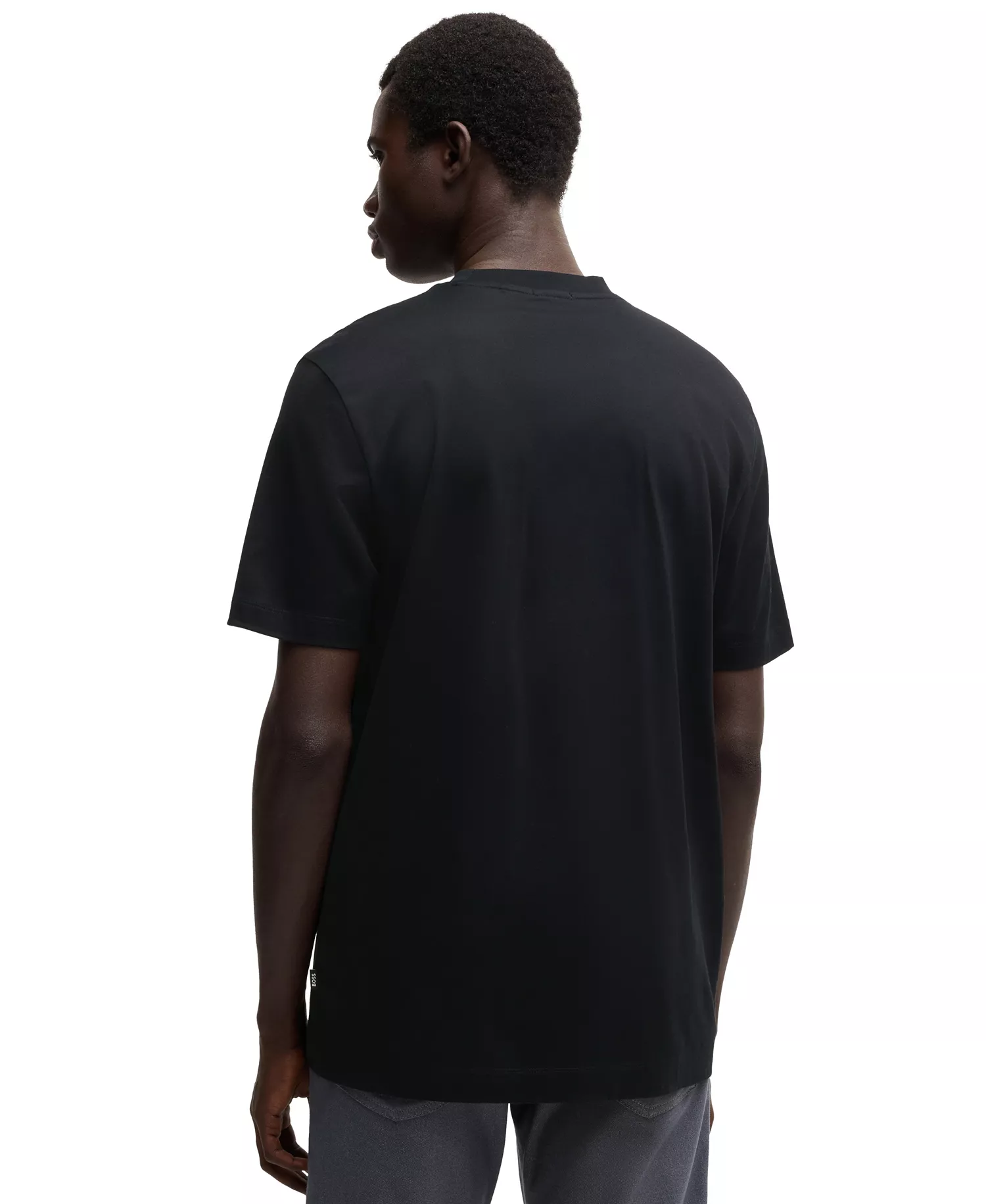 Men's Mercerized-Cotton Regular-Fit T-Shirt - Black - M