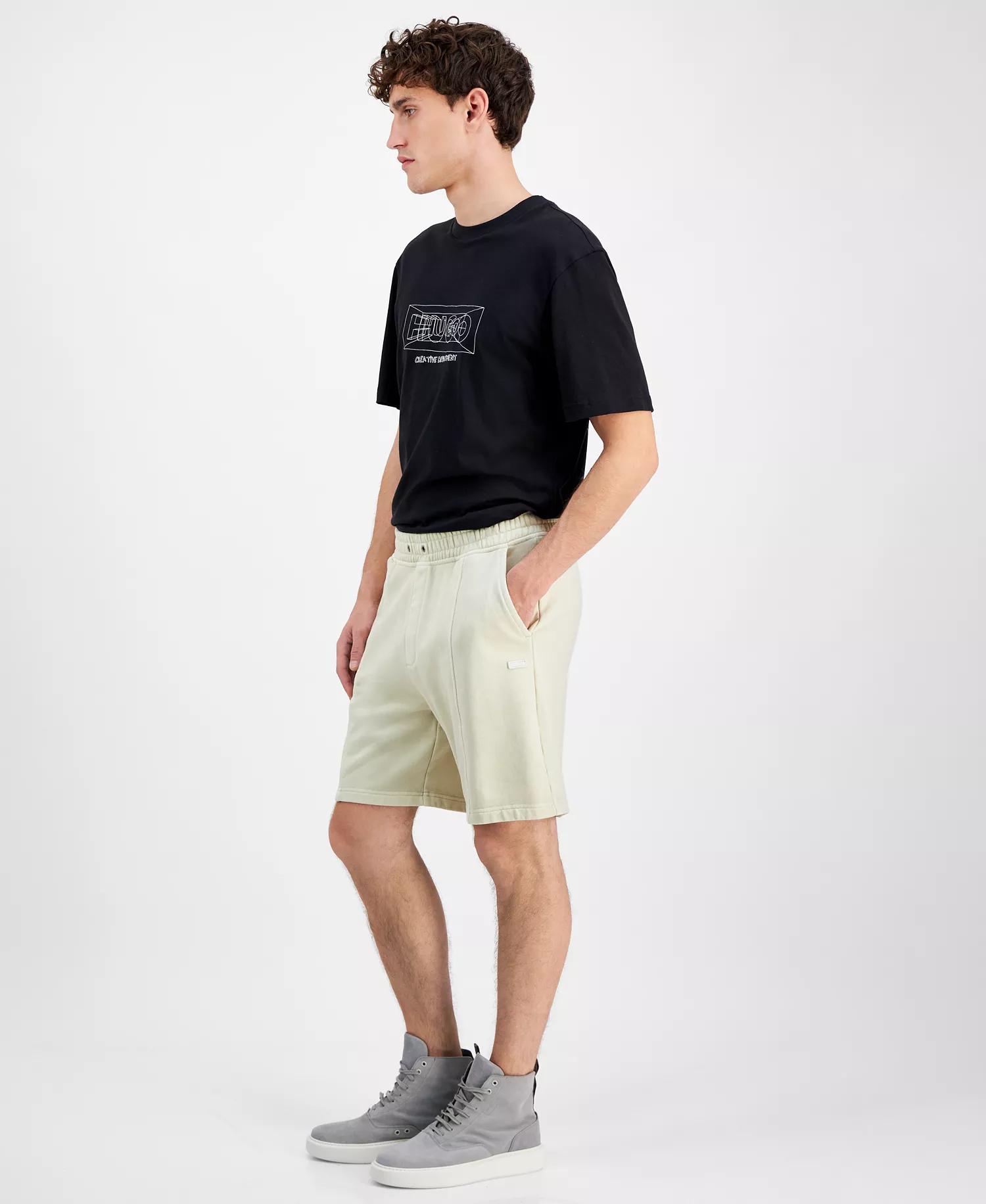 Men's Nuralpo Elastic Waist French Terry 7-2/3" Shorts - Med Beige - M