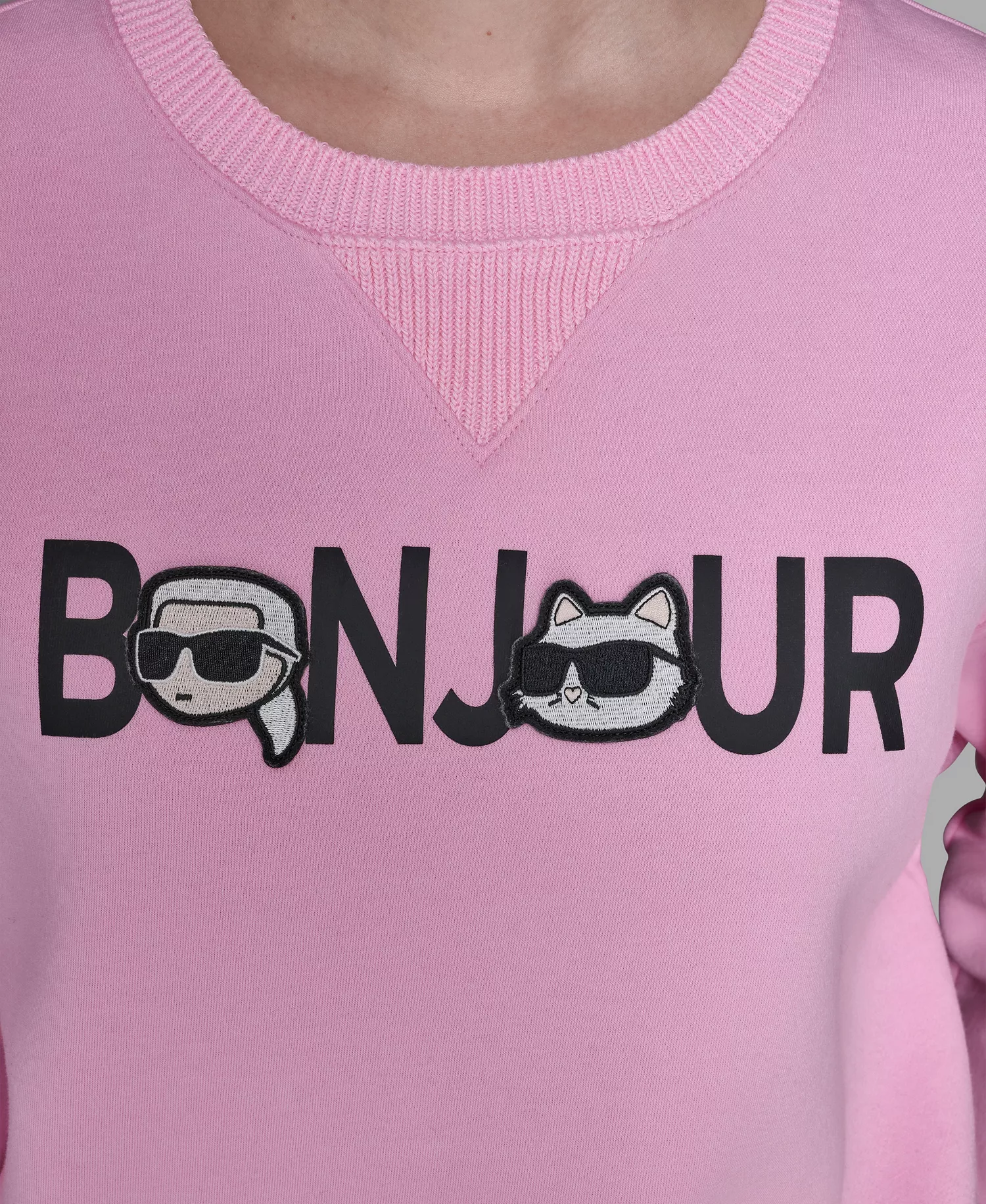 Women's Duo Bonjour Crewneck Sweater - Prism Pink - L