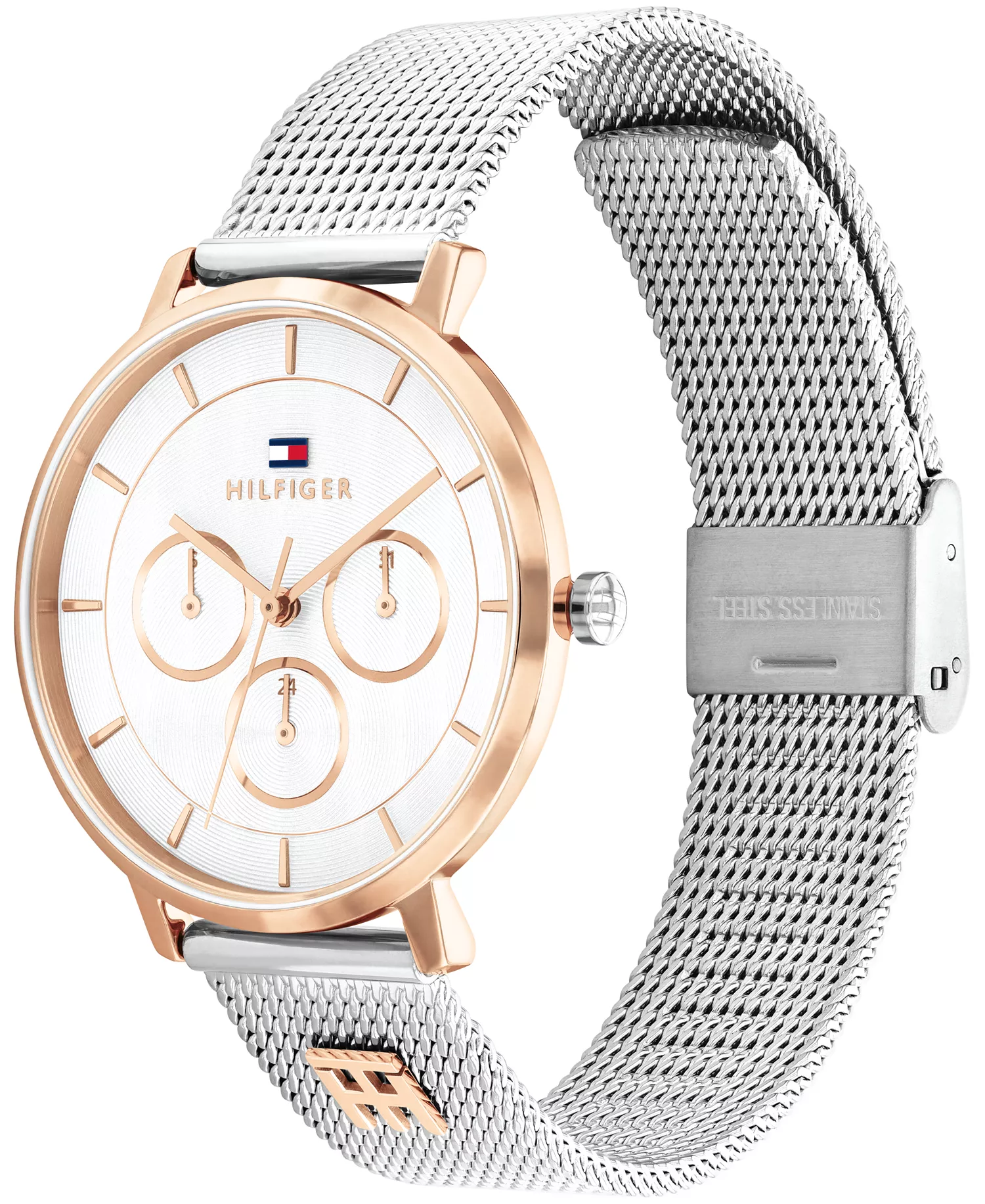 Women's Multifunction Two Tone Stainless Steel Mesh Bracelet Watch, 36mm - Silver - No Size