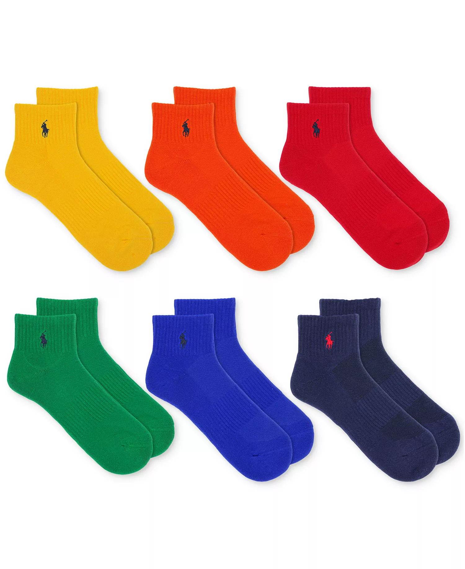 Men's 6-Pk. Performance Colorful Quarter Socks - Asst - 10-13