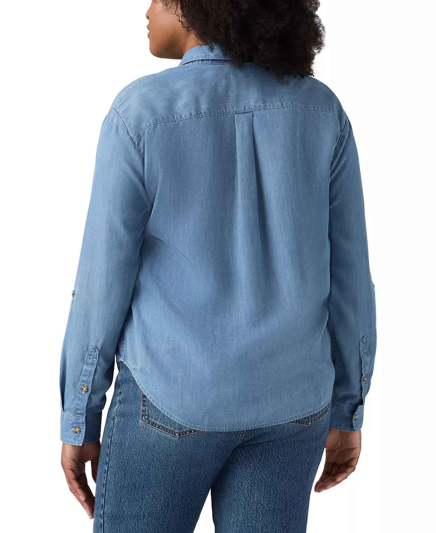 Plus Size Darlene Long Sleeve Shirt - Blue - 1X