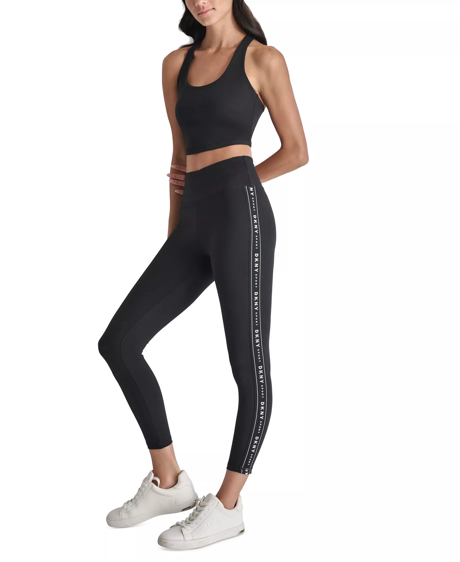 Women's High-Waist Logo Tape Leggings  - Blk/black - S