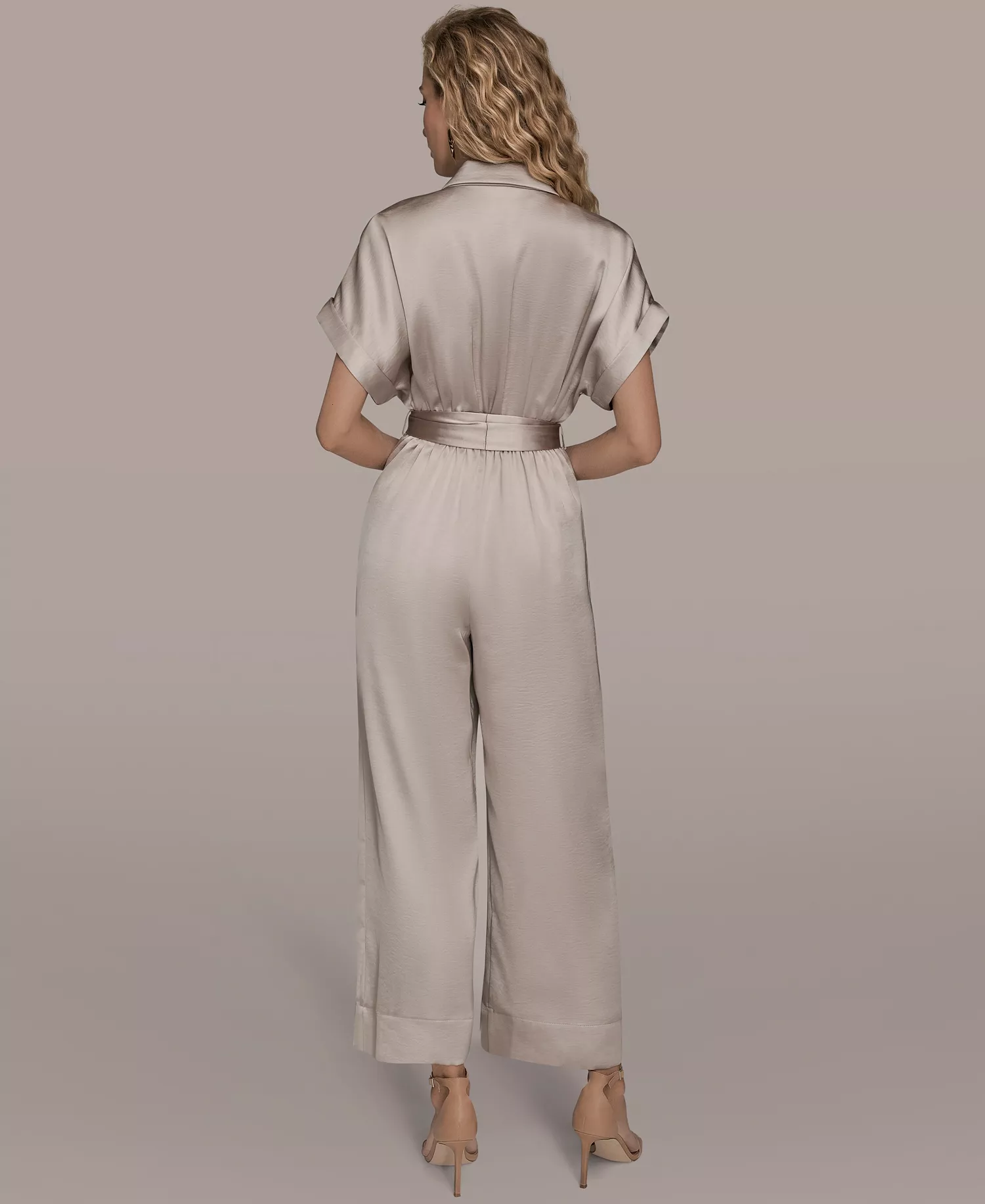 Women's Satin Wide Leg Jumpsuit - Vapor - 10