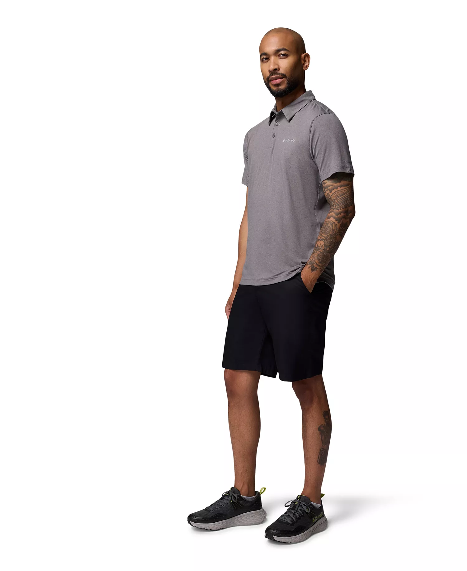 Men's Carter Short Sleeve Performance Crest Polo - Black - L