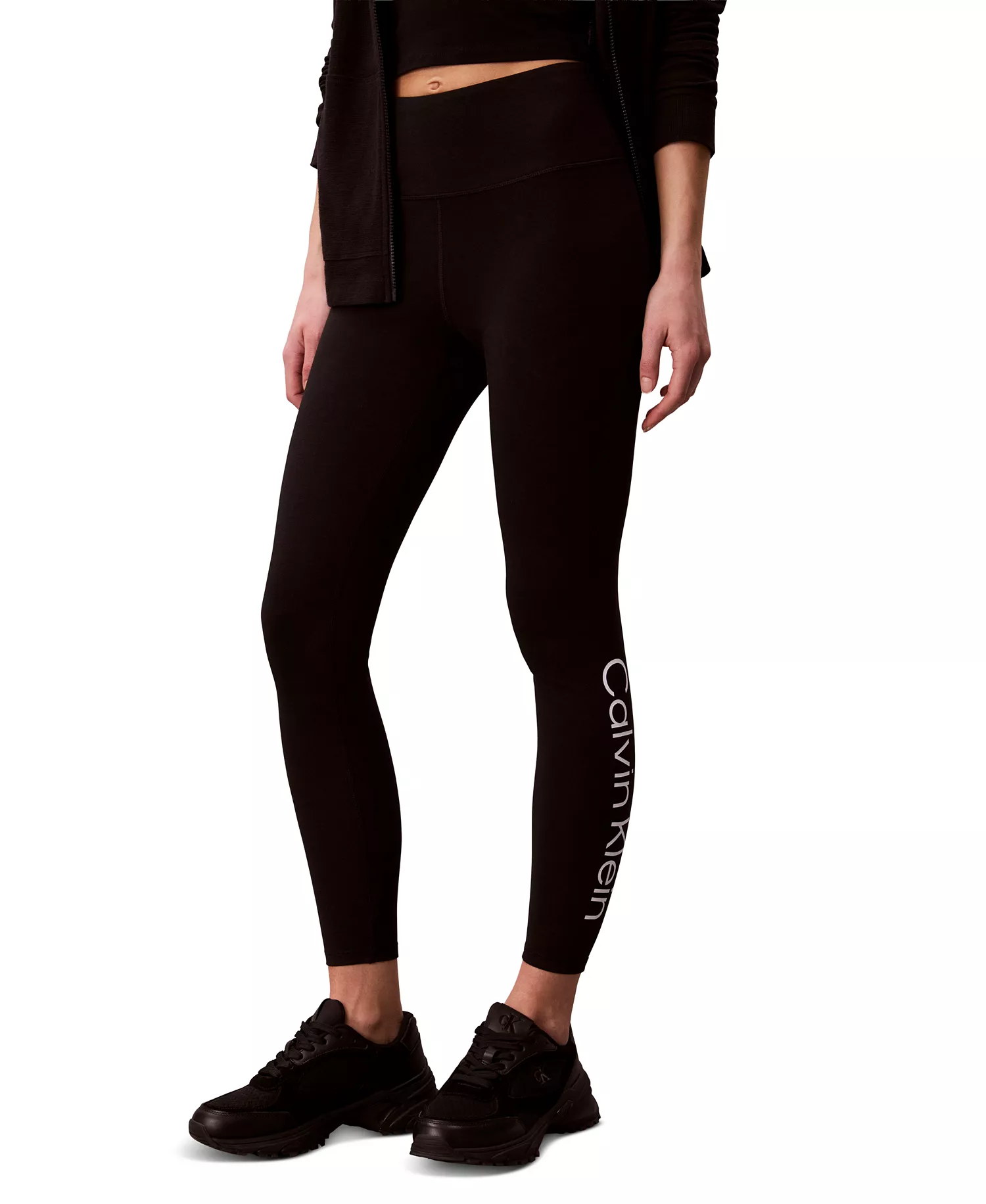 Women's High-Rise Cotton Logo Leggings - Black - 2XL