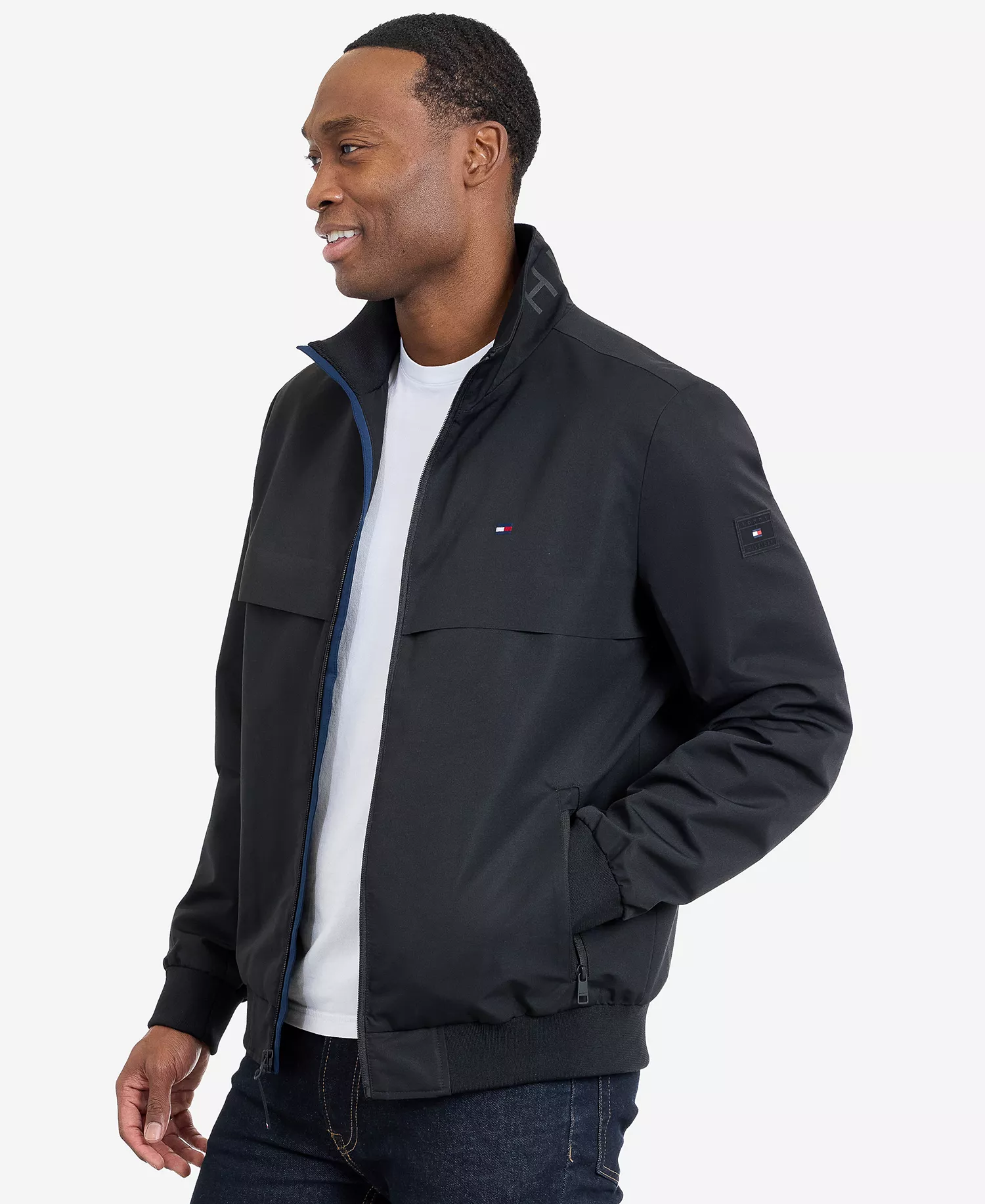 Men's Water Resistant Boating Regular Fit Jacket - Black - 2XL