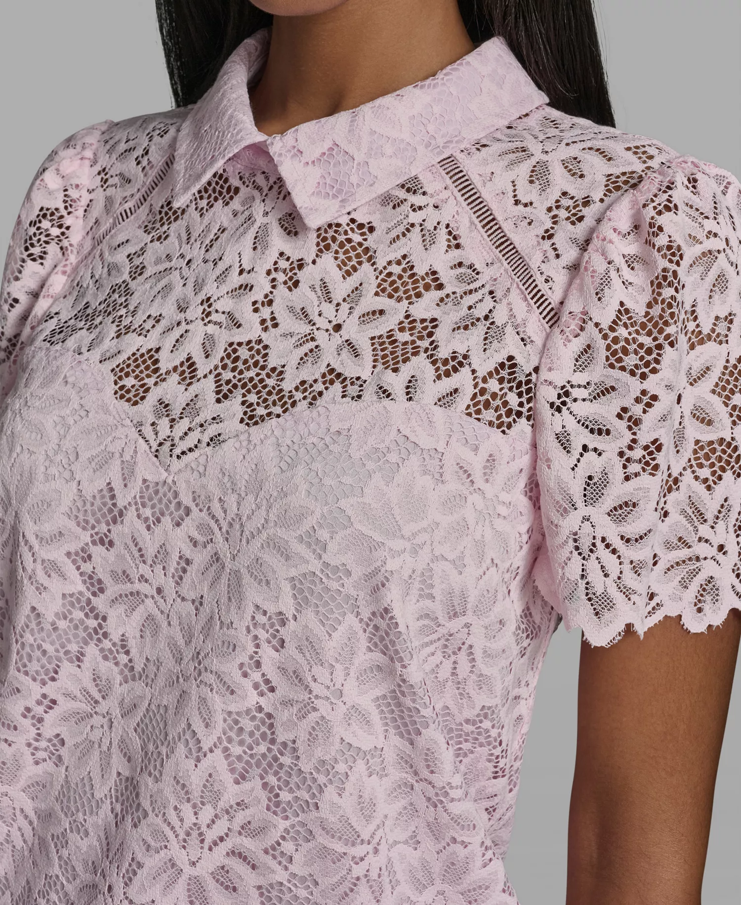 Women's Short-Sleeve Woven Blouse - Ballet Slipper - L