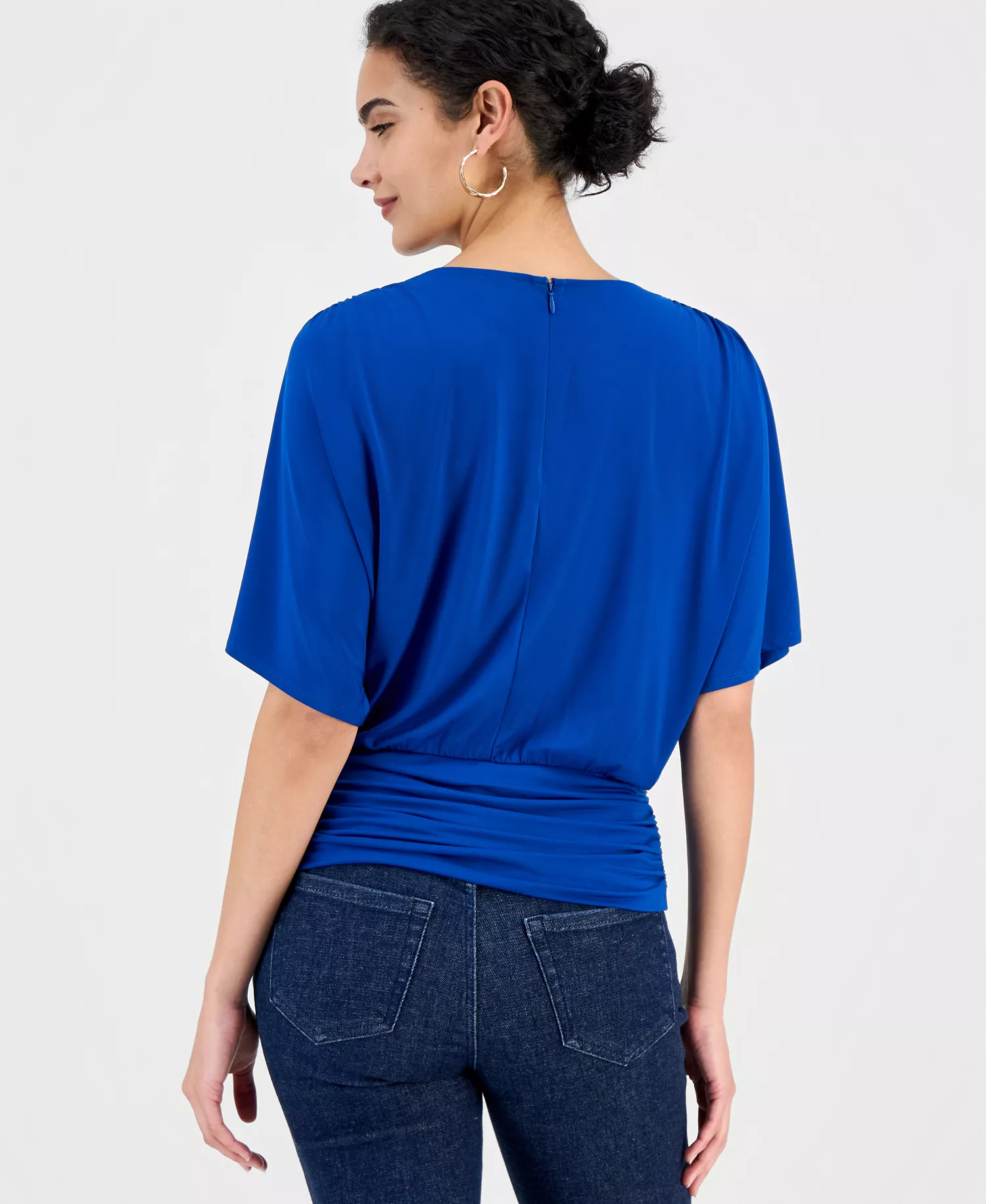 Women's Dolman Sleeve Knit Top, Macy's Exclusive - Cobalt Dream - L