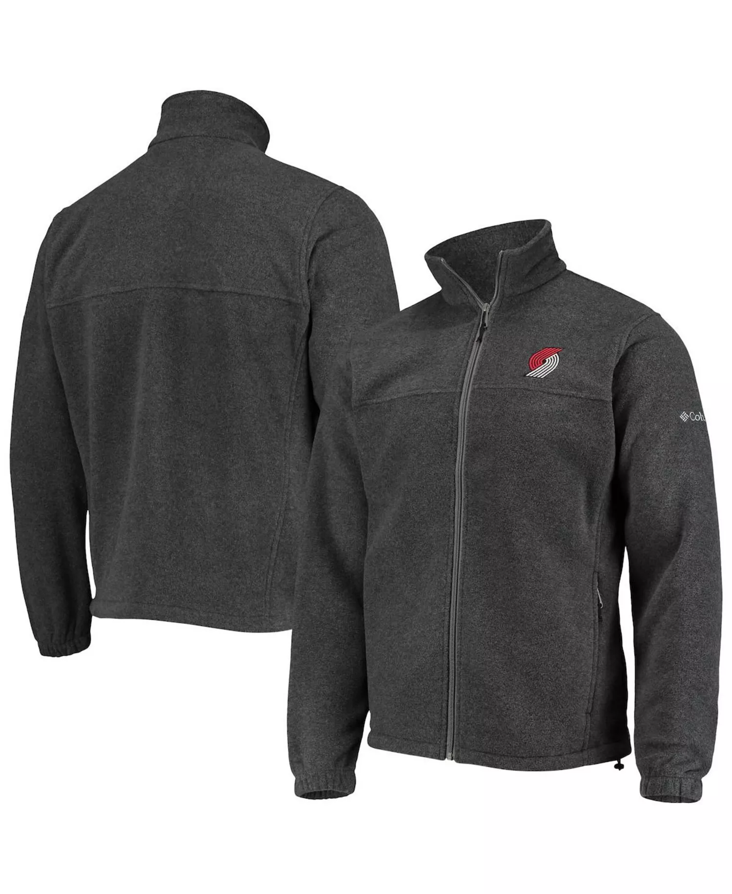 Men's Portland Trail Blazers Heathered Charcoal Flanker Full-Zip Jacket - Heathered Charcoal - Medium