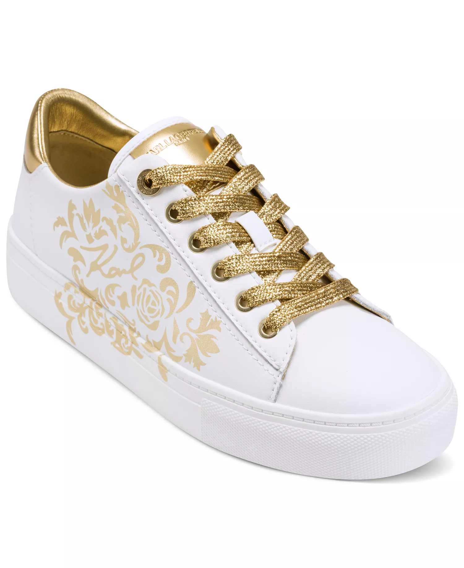 Women's Cate Rococo Lace Up Sneakers - Bright White/Gold - 5.5