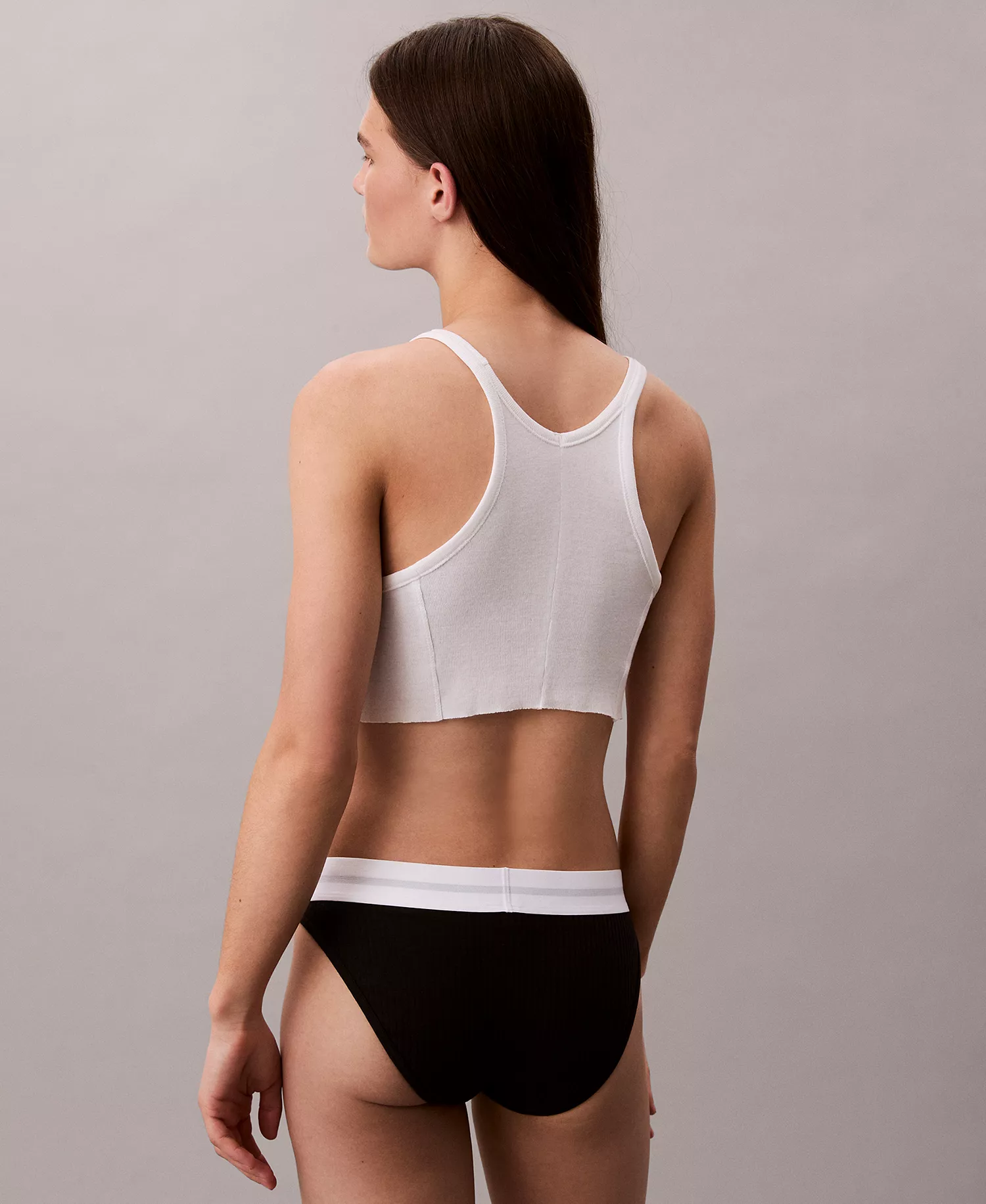 Women's Ribbed Bikini Underwear QF8022 - Black - L