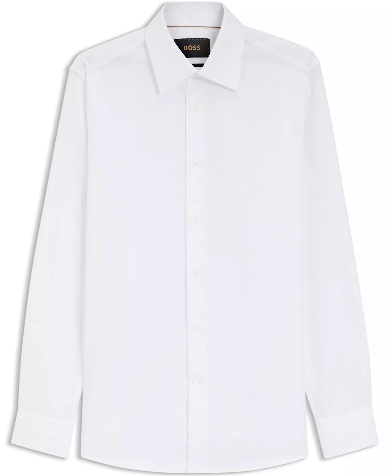 Men's Cotton Slim-Fit Dress Shirt - White - 14.5