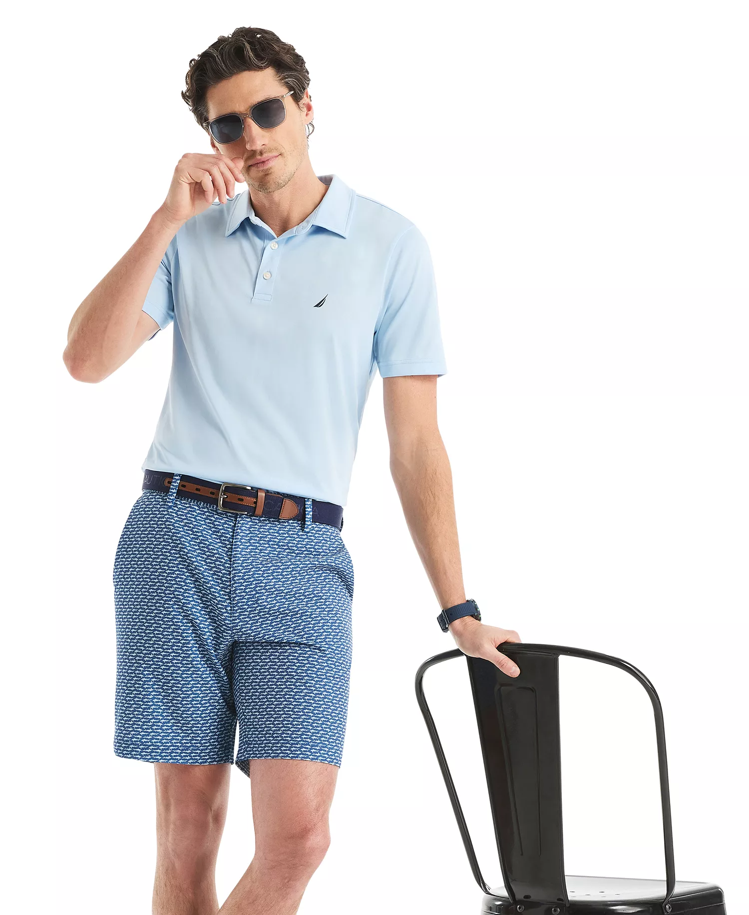 Men's Classic-Fit Moisture-Wicking Performance Golf Polo Shirt - Ice Blue - 2XL