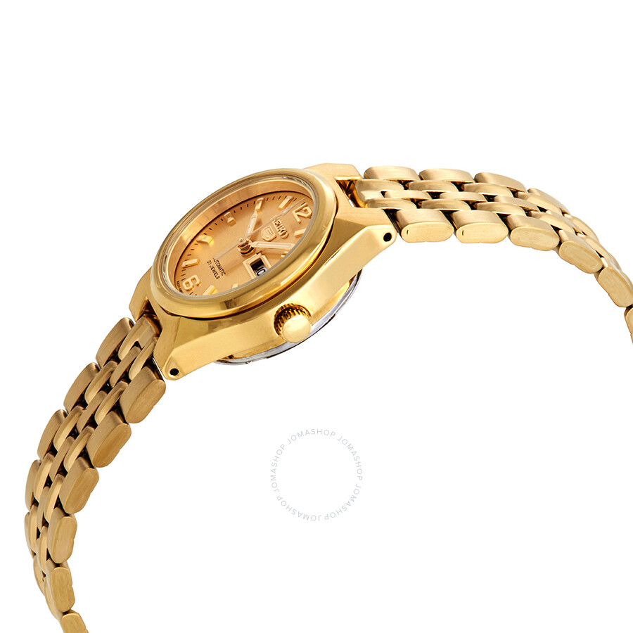 Seiko Series 5 Automatic Gold Dial Ladies Watch