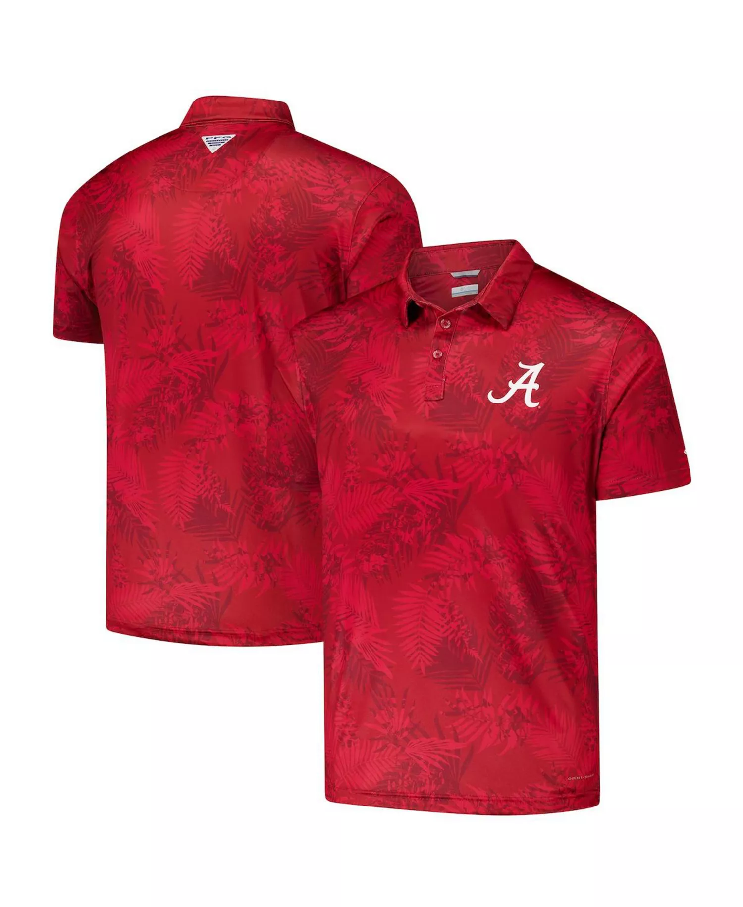 Men's Crimson Alabama Crimson Tide PFG Super Terminal Tackle Omni-Shade Bangalow's Polo Shirt - Crimson - L