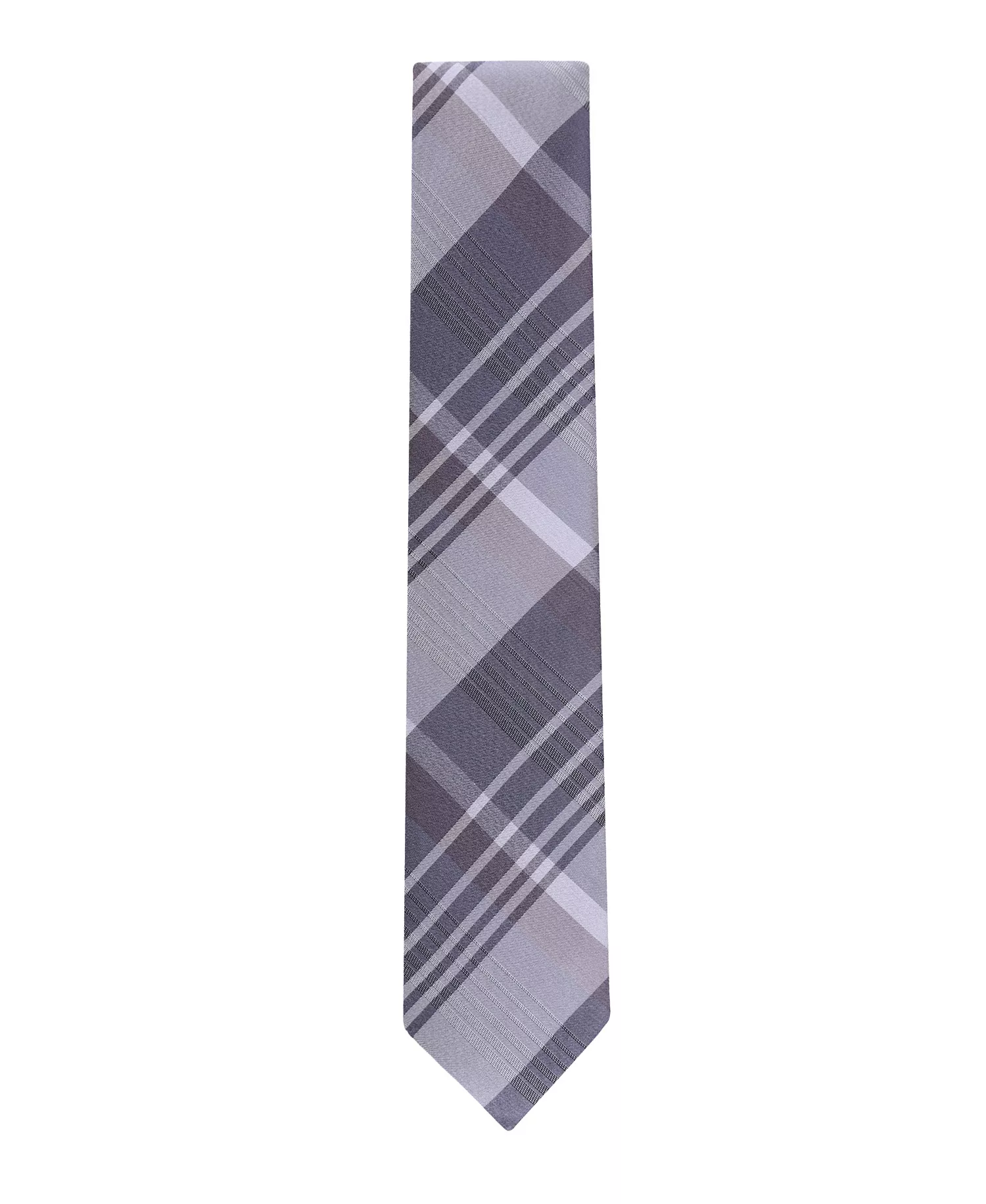 Men's Doris Plaid Pattern Classic Tie - Charcoal - ONE SIZE
