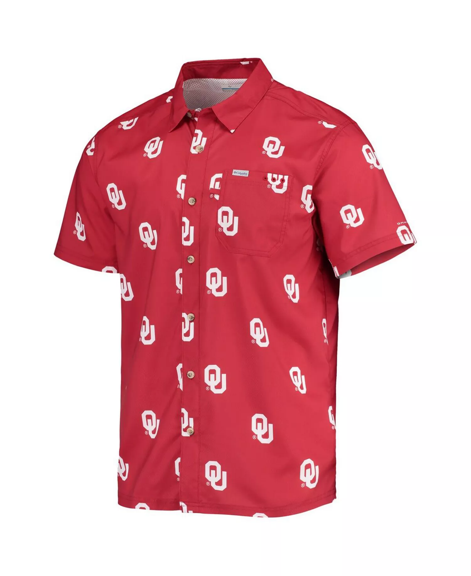 Men's Crimson Oklahoma Sooners Super Slack Tide Omni-Shade Button-Up Shirt - Crimson - M