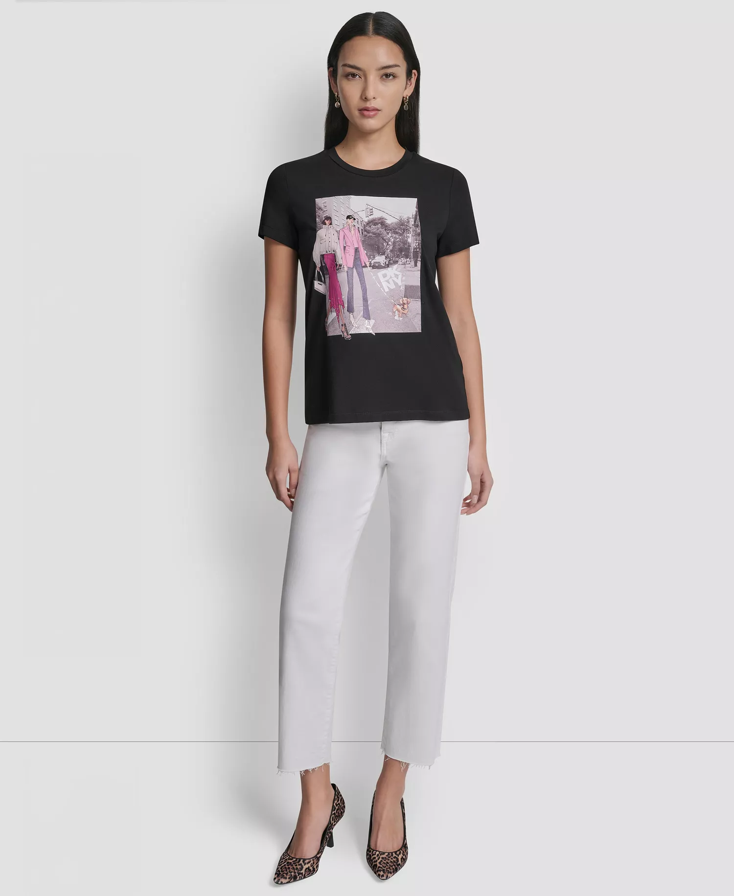 Women's Bleecker Conversational Short-Sleeve T-Shirt - Black - L