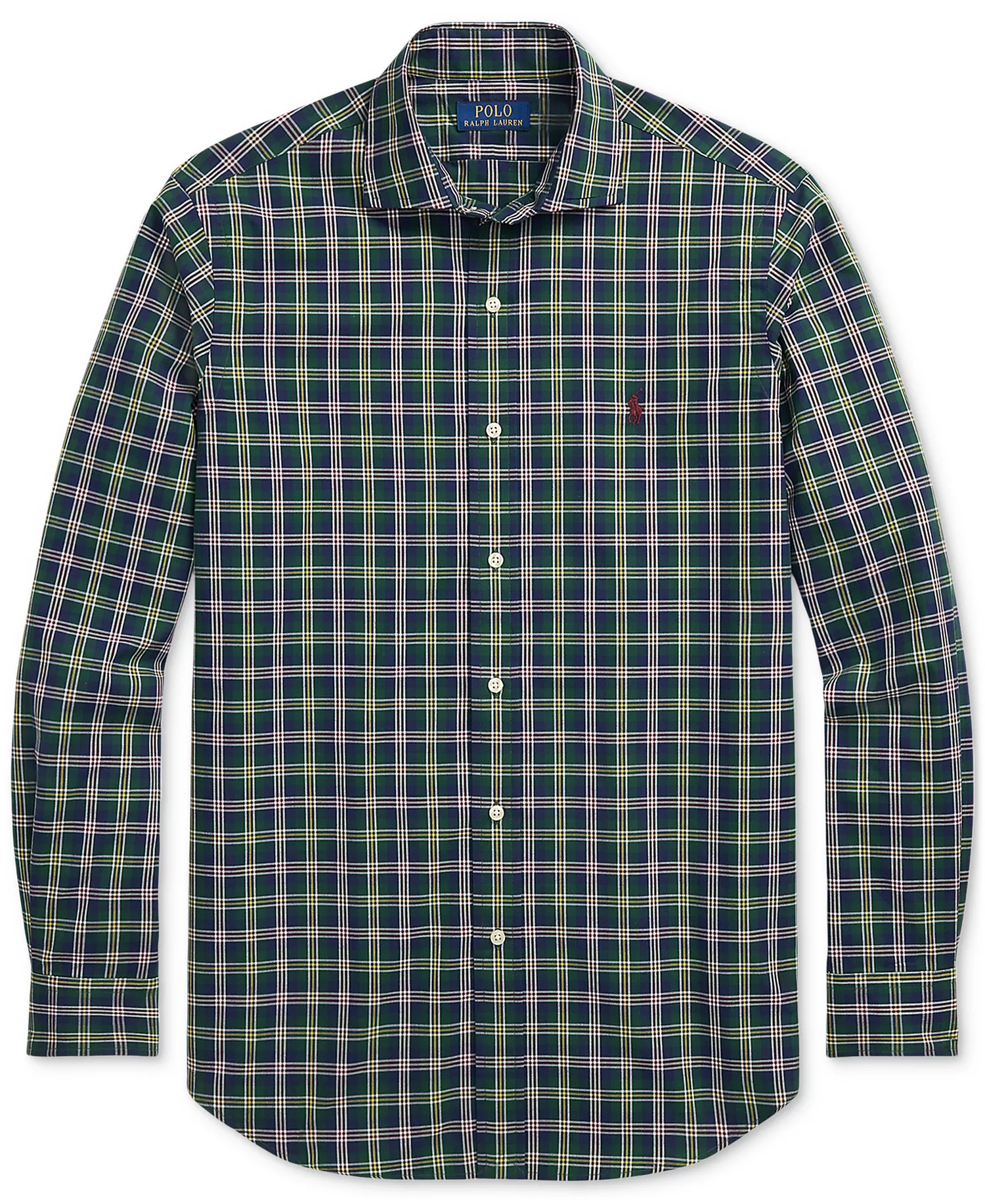 Men's Classic-Fit Plaid Poplin Shirt - Pine Navy Multi - 2XL