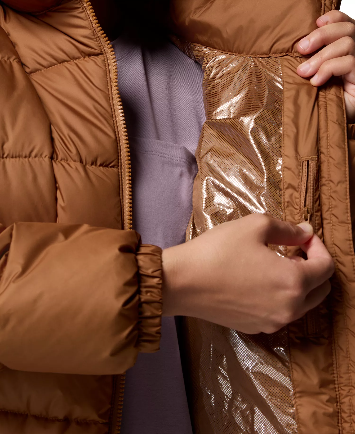 Plus Pike Lake Puffer Jacket - Camel Brown - 2X