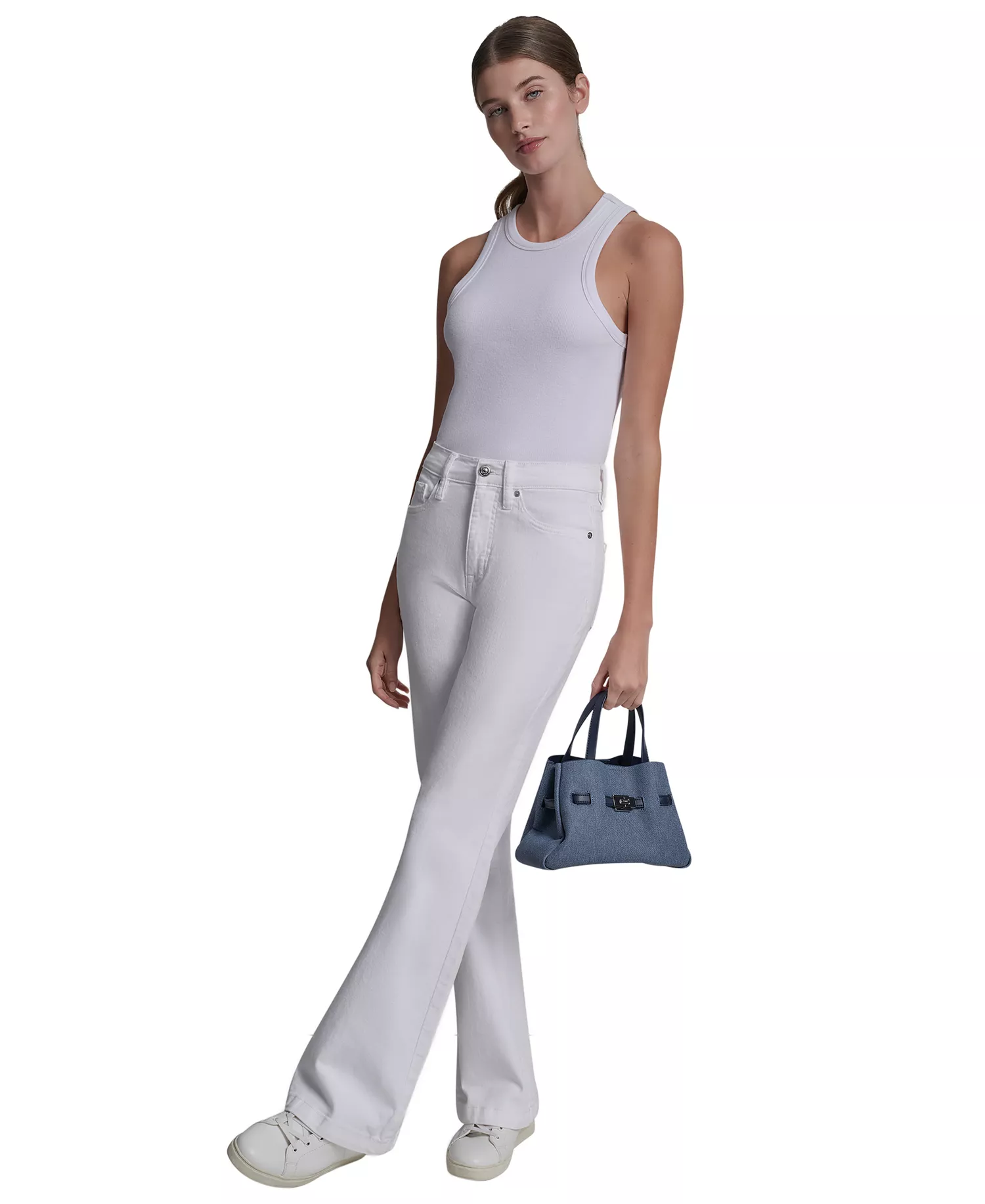 Bryar Snap Closure Small Satchel Bag - Denim - No Size