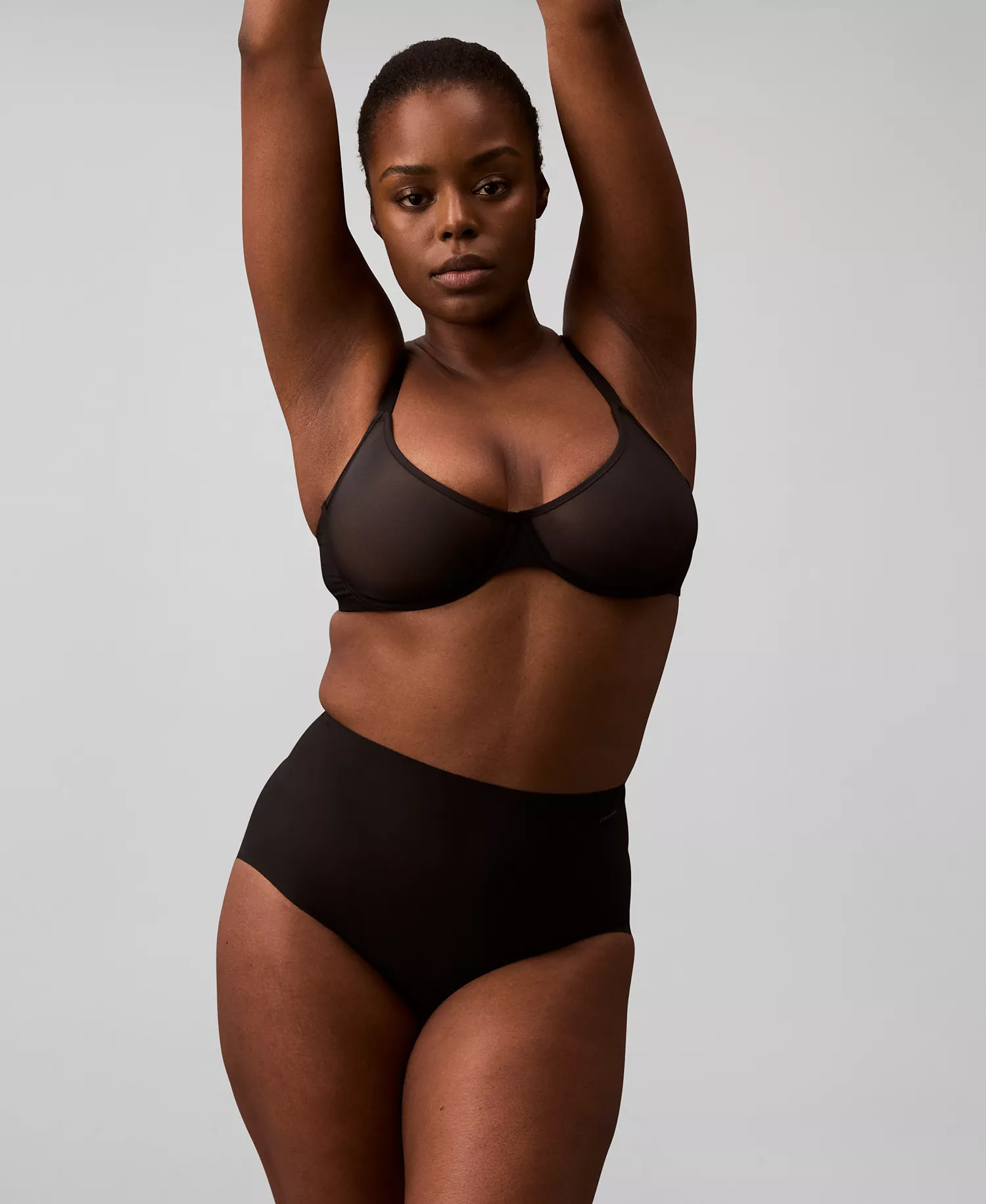 Women's Stay-Put Firm Mesh Brief Shaping Underwear QF8166 - Black - L