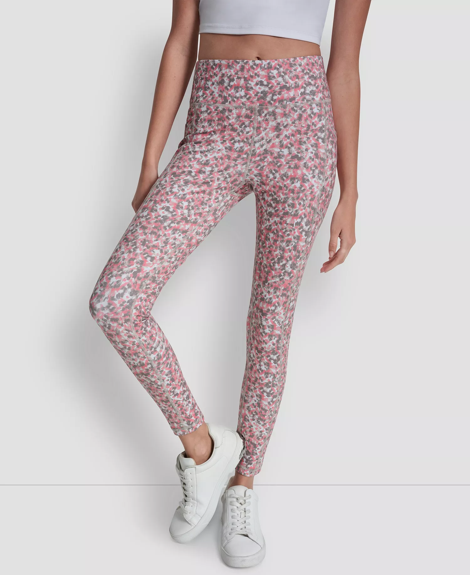 Women's Printed High-Wasit Fitness Tights - Boho Brush Sunkissed - L