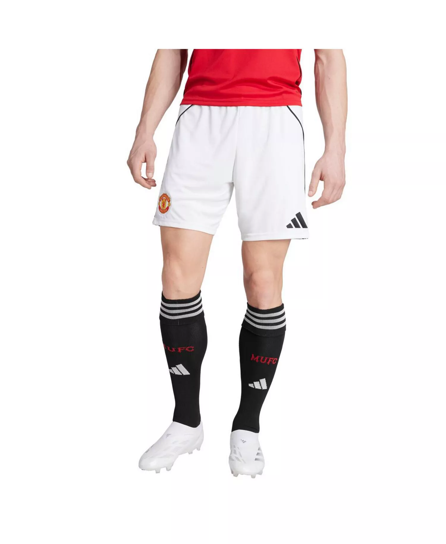 Men's White Manchester United 2025/26 Home AEROREADY Replica Shorts - White - L