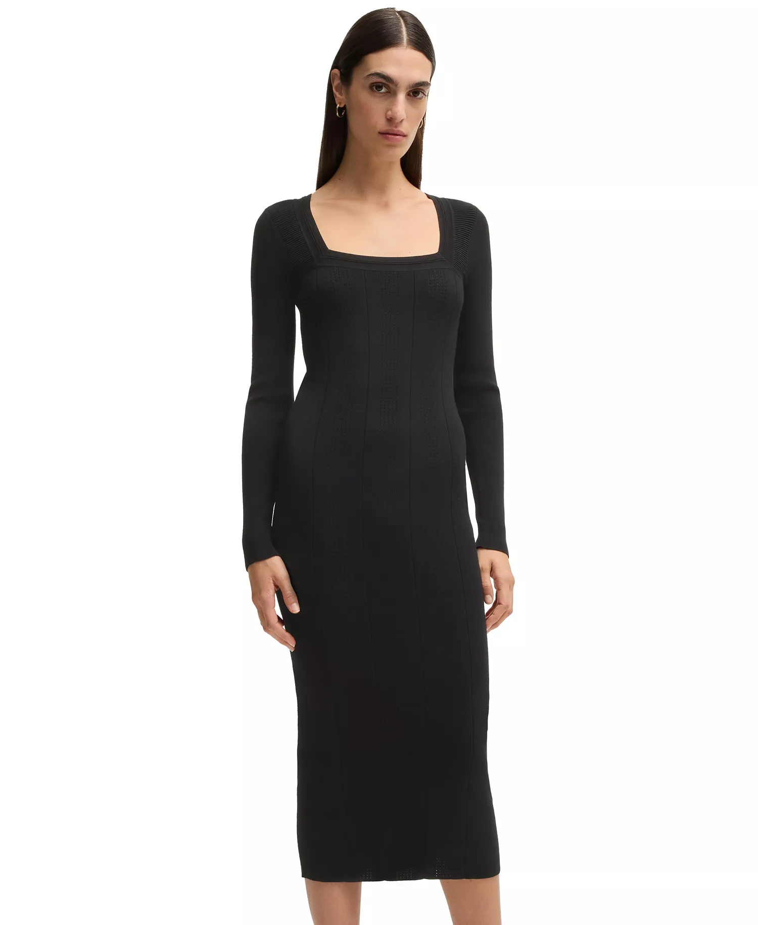 Women's Knitted Relaxed-Fit Dress - Black - L