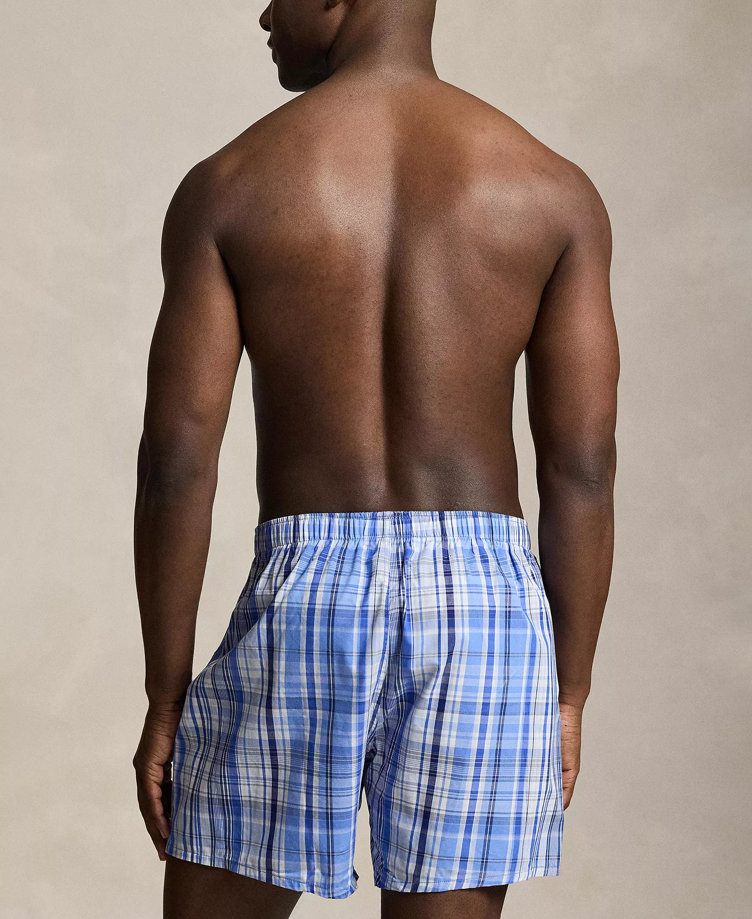 Men's Single-Button Fly Woven Boxers, 3-Pack Set - Morning Robe Bear Stripe/Robinson Plaid/Spring Melon - L