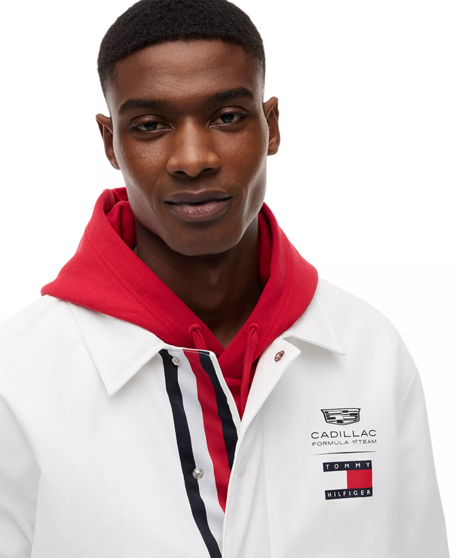 x Cadillac F1® Men's Chevron Coach Jacket - White - L