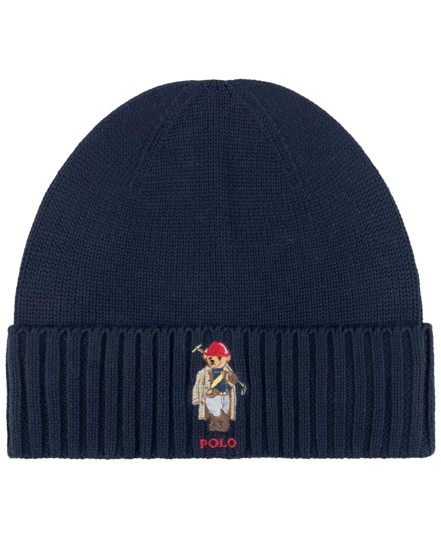 Men's Modern Classic Polo Society Bear Beanie - Newport Navy 1 - ONE SIZE