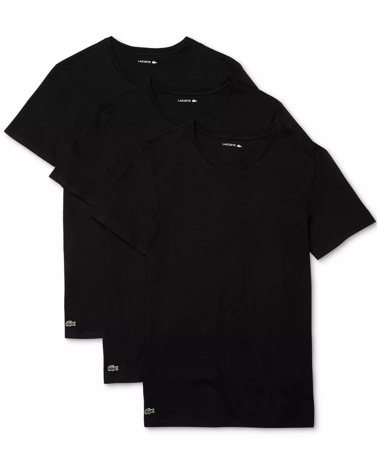 Men's 3-Pack Slim-Fit Crewneck Undershirts - BLACK - L