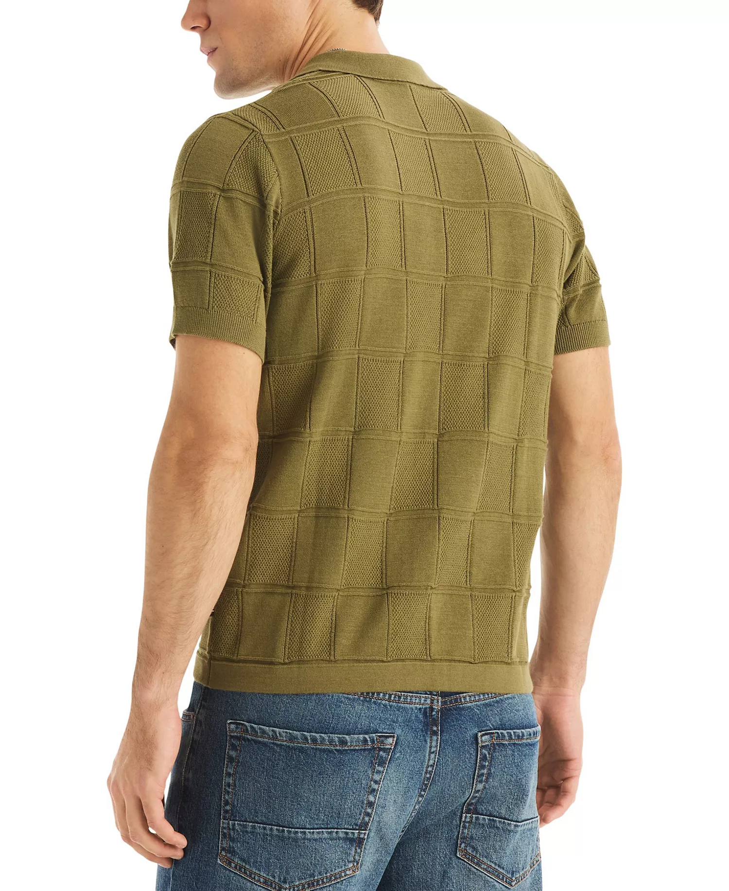 Men's Short-Sleeve Sweater Polo Shirt - Cape Olive - L
