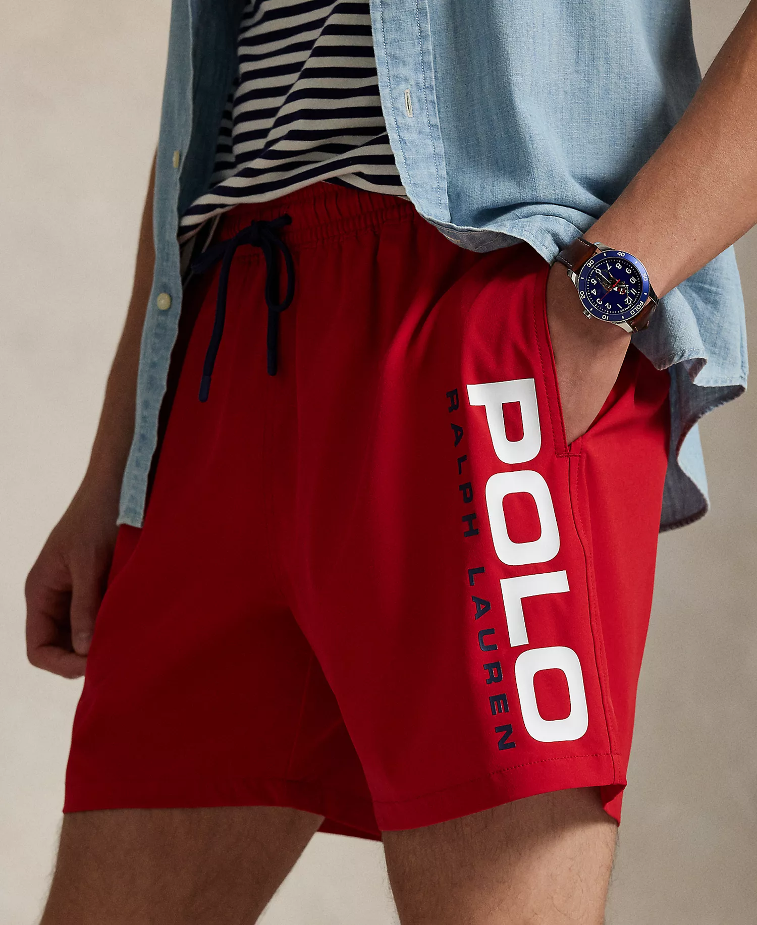 Men's Traveler Classic Swim Trunk - Red - 2XL