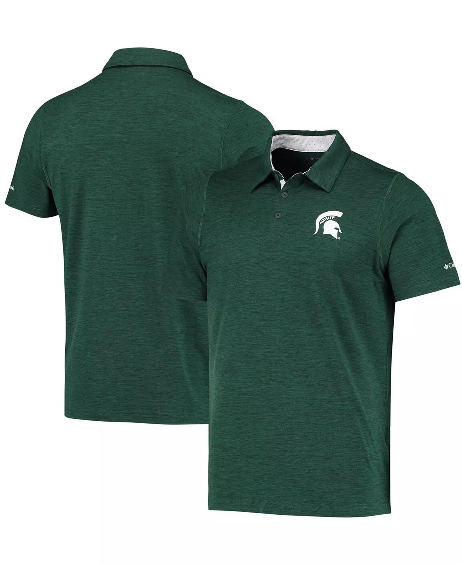 Men's Green Michigan State Spartans Tech Trail Space Dye Omni-Shade Polo - Green - XL
