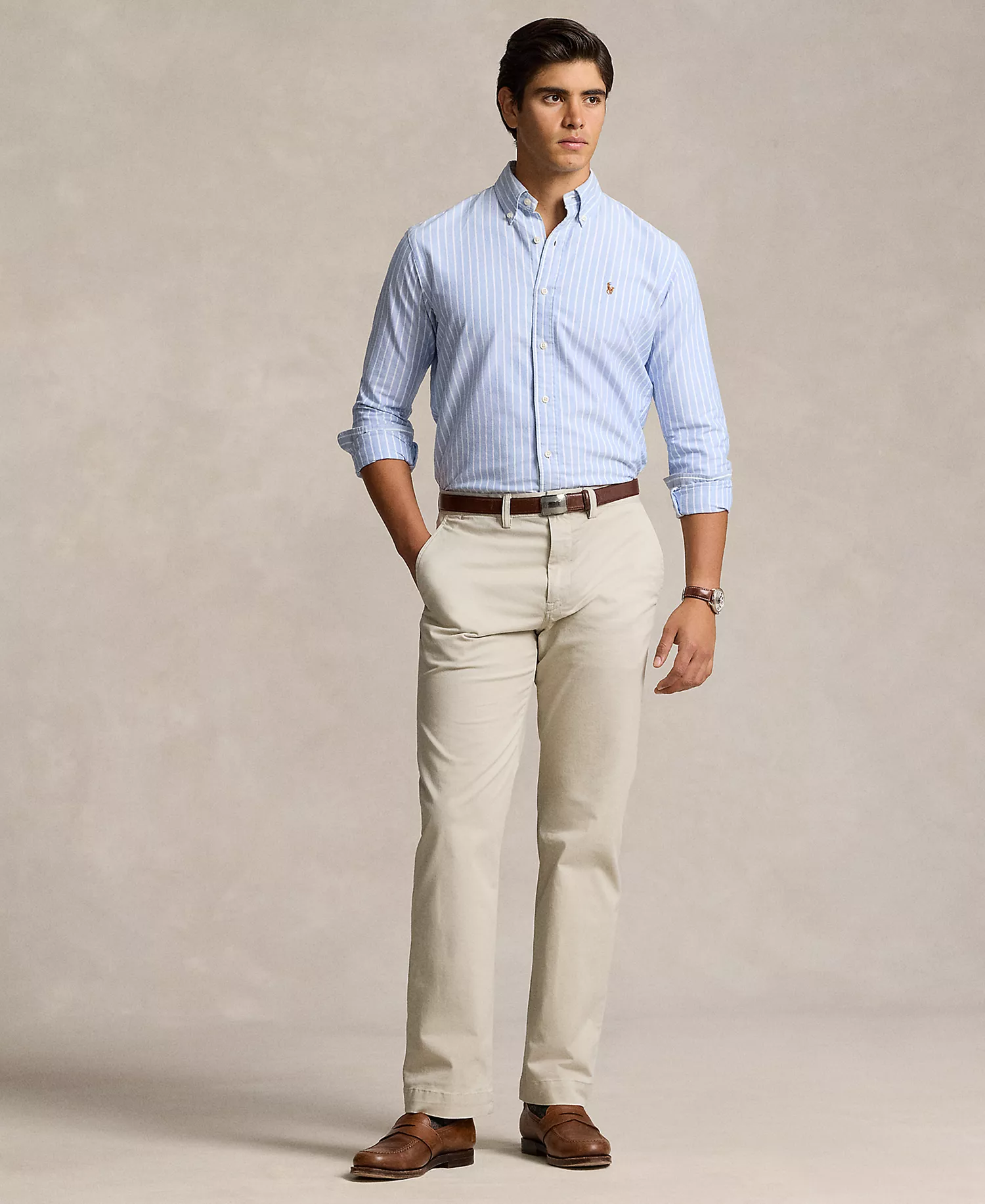 Men's Stretch Classic-Fit Chino Pants - Classic Stone - 30 - 30