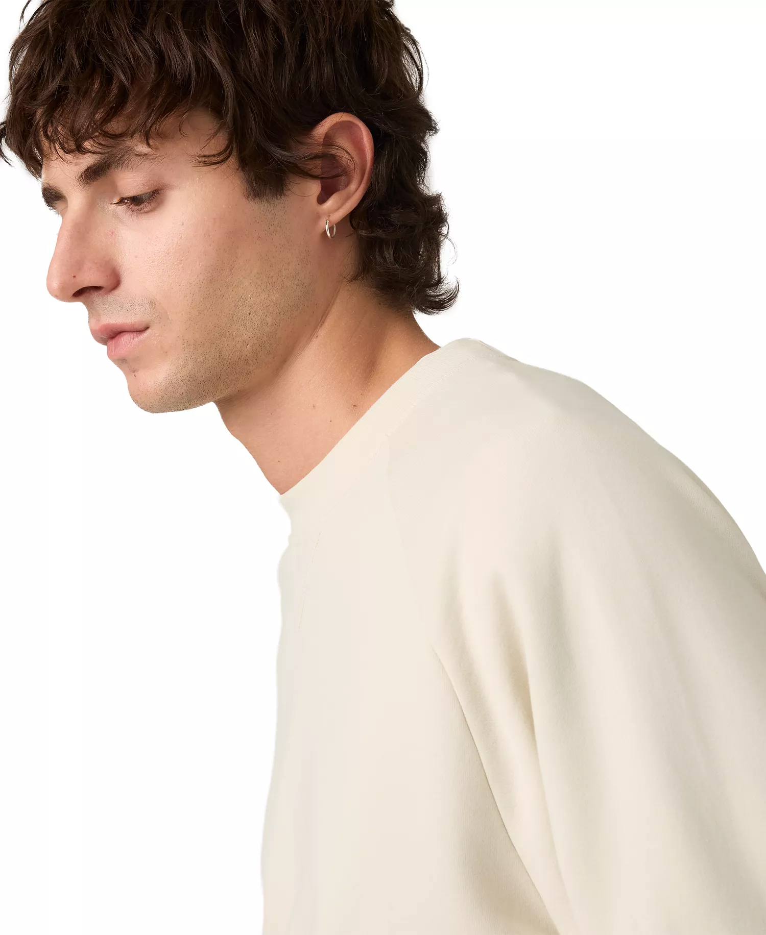 Men's Relaxed-Fit Crewneck Sweatshirt - Cream - 2XL