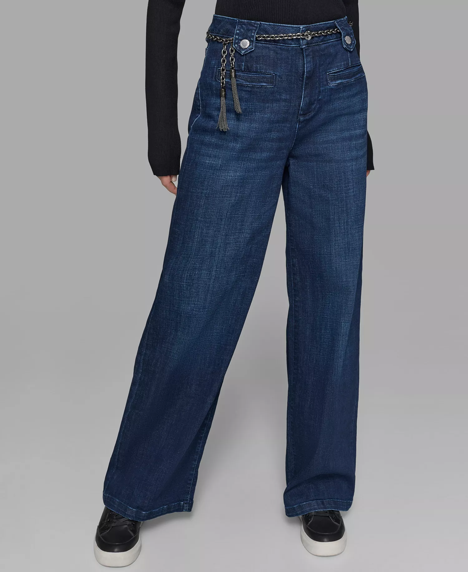 Women's Denim Wide-Leg Jeans - Dark Rinse - 14