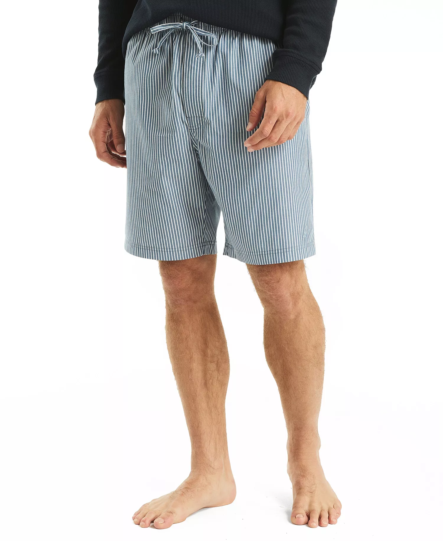 Men's Crafted Striped Poplin Sleep Short - Ensign Blue - XL