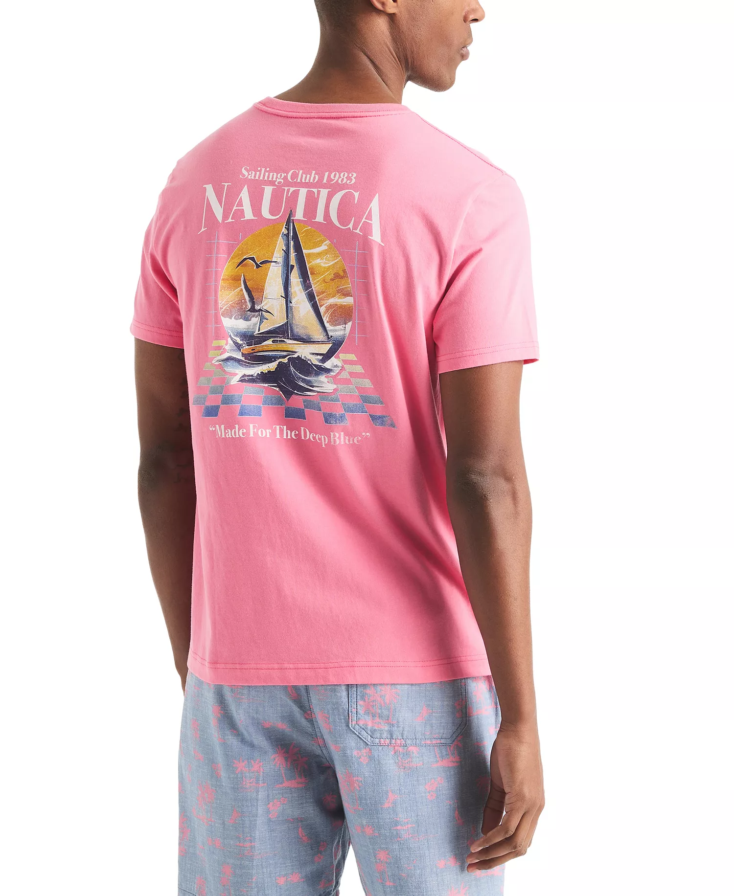 Men's Sailing Club Classic-Fit Graphic T-Shirt - Pink Lemonade - 2XL