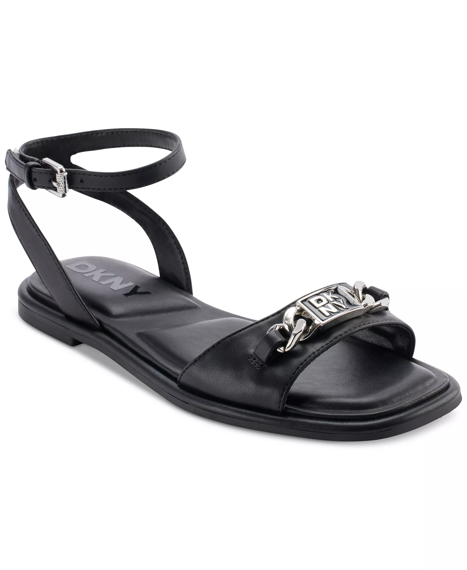 Women's Bacliff Ankle Strap Flats - Black - 6M