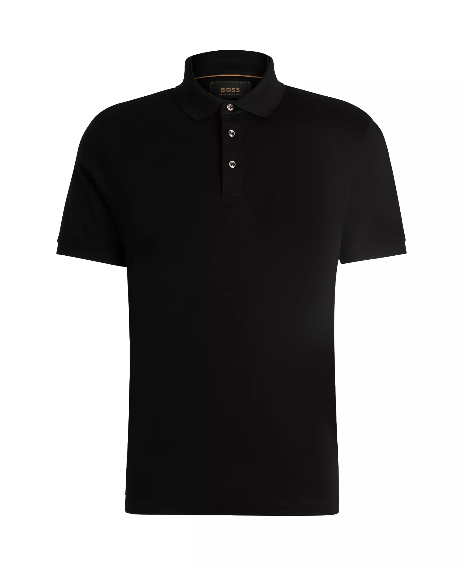 Men's Mercerized Cotton Regular-Fit Polo Shirt - Black - L
