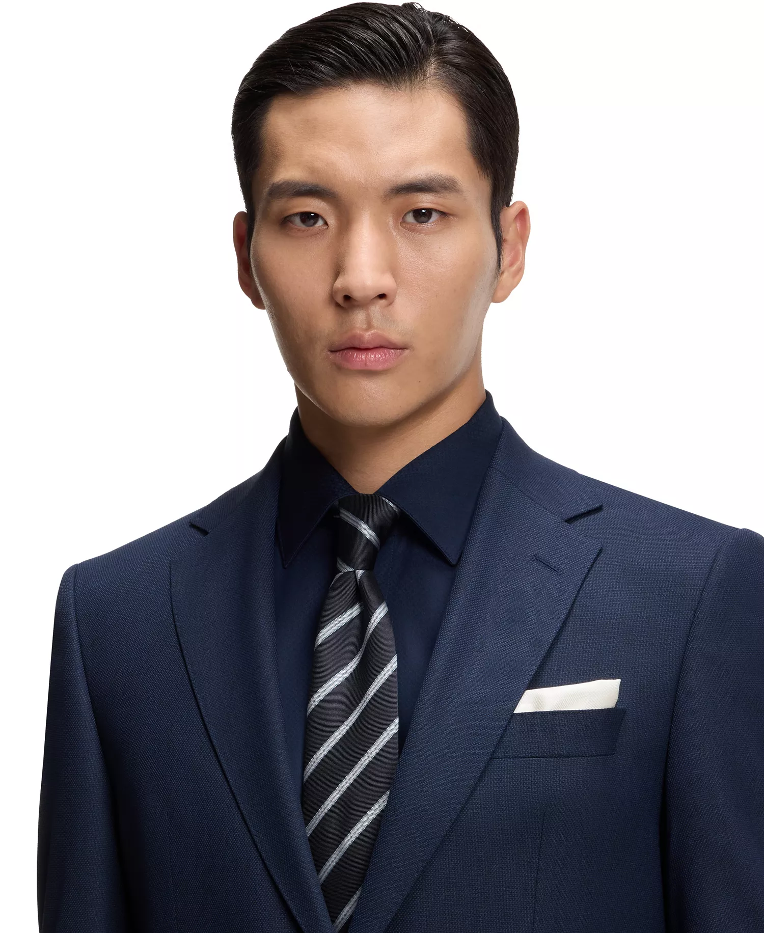 Men's Diagonal Stripe Silk-Blend Tie - Purple - ONE SIZE