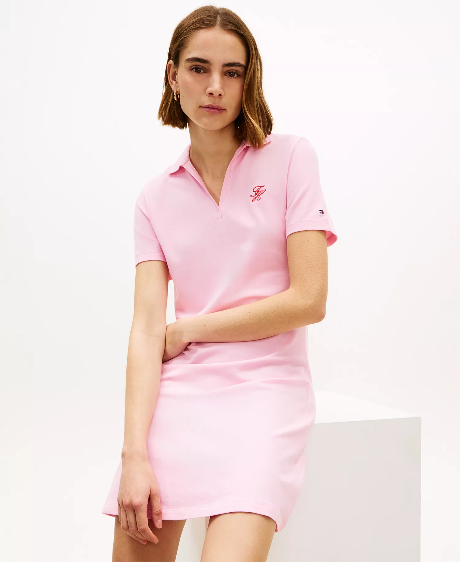 Women's Script Polo Dress - Classic Pink - L
