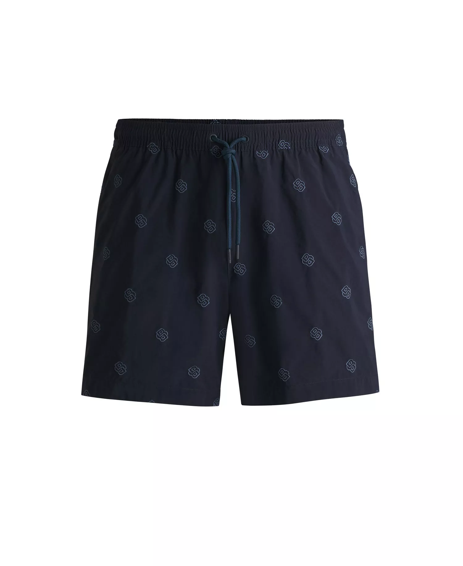 Men's Double B Monogram Quick-Dry Swim Shorts - Navy - L